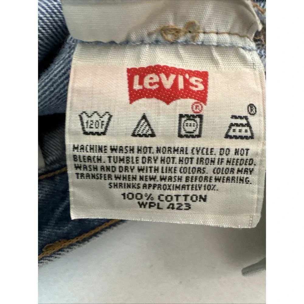 Levis 501 Mens 33 Button Fly Cotton Jeans VTG 00s Distressed Y2K Pants 33 x 34